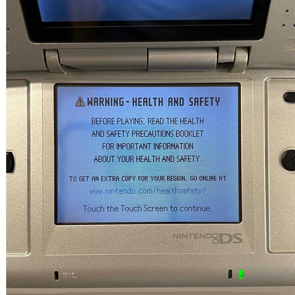 Nintendo DS NTR-001 Silver Handheld Console w Manuals Tested Works Chipped Hinge - Picture 5 of 16